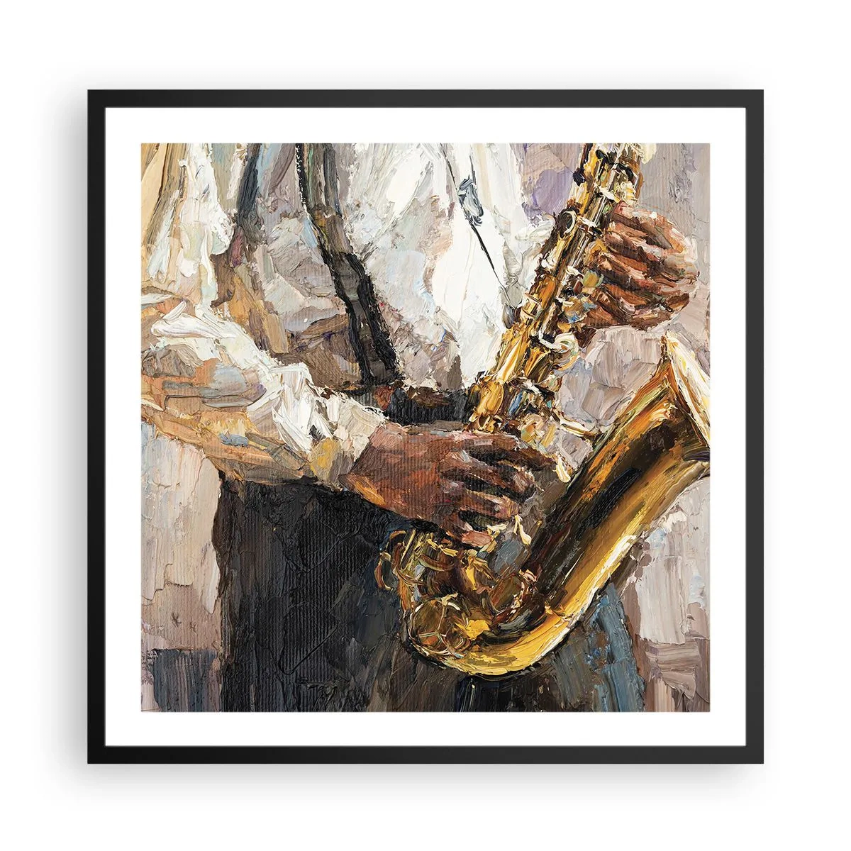 Plakat i sort ramme - Tid til at gå solo - 60x60 cm