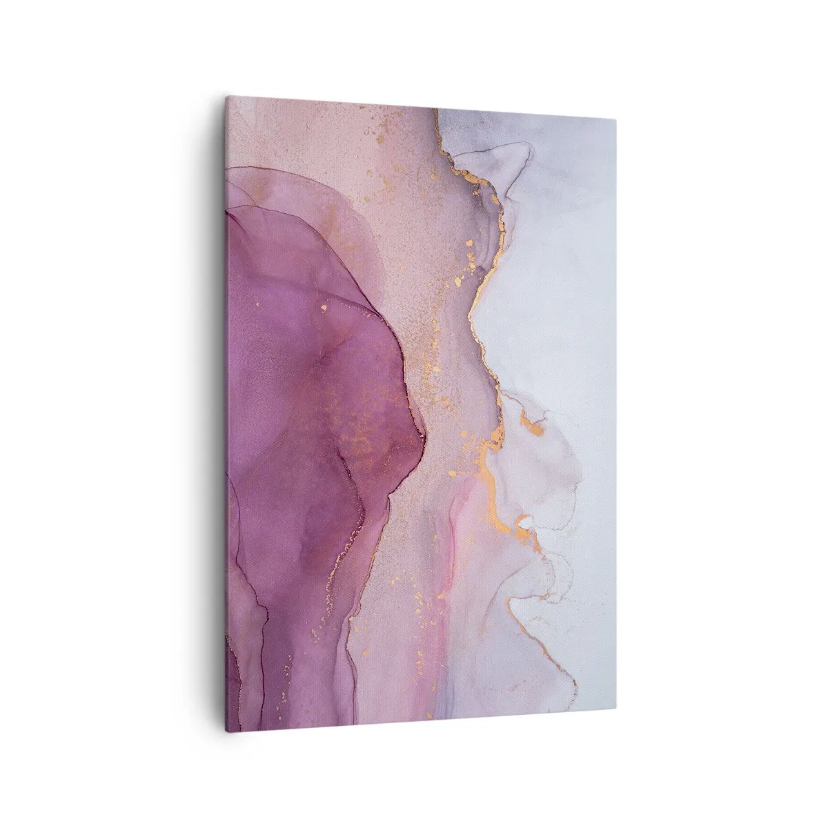 Lærredstryk - Billede på lærred - Lilla og violette bølger - 70x100 cm