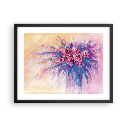Plakat i sort ramme - Rose springvand - 50x40 cm
