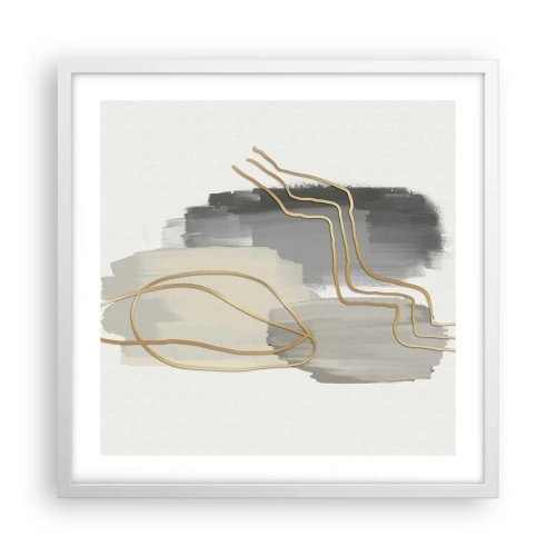 Plakat i hvid ramme - Vedholdenhed og bevægelse - 50x50 cm