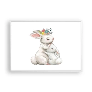 Plakat i hvid ramme - Der er intet sted som hos mor - 100x70 cm