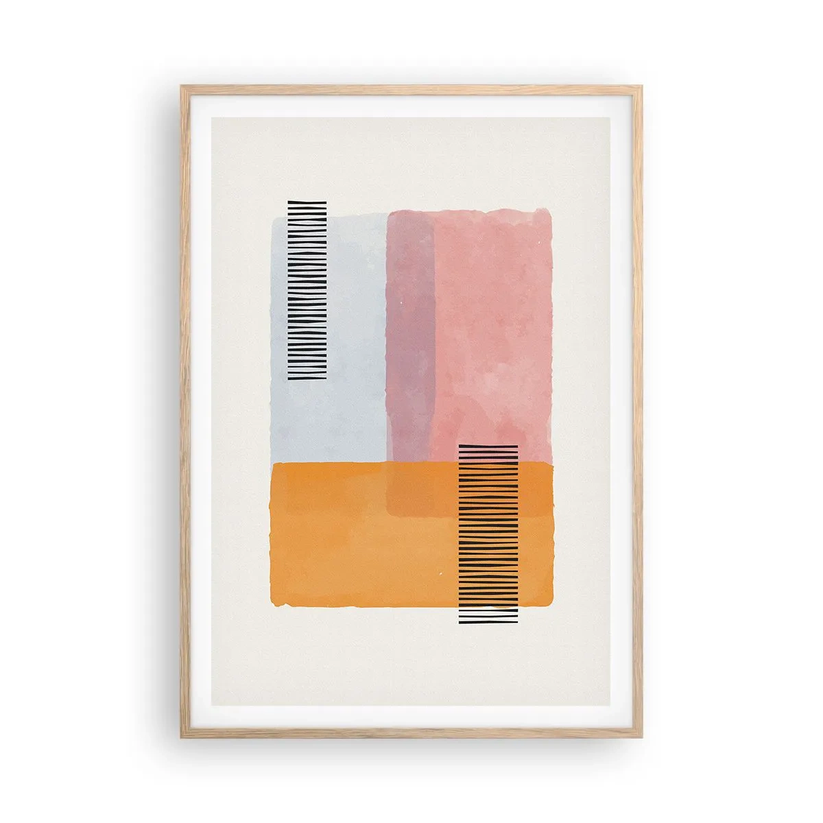 Plakat i ramme af lyst egetræ - Fra hjørne til hjørne - 70x100 cm