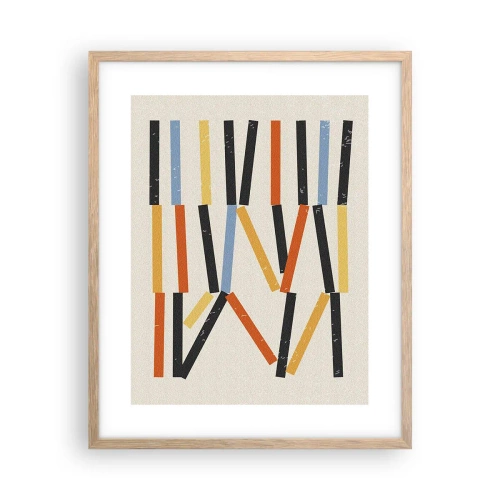 Plakat i ramme af lyst egetræ - Vandret komposition - 40x50 cm