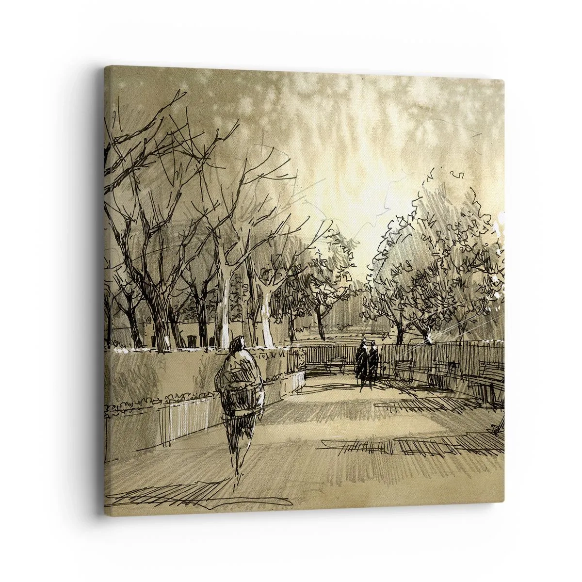 Lærredstryk - Billede på lærred - Et øjeblik med fjer - 40x40 cm