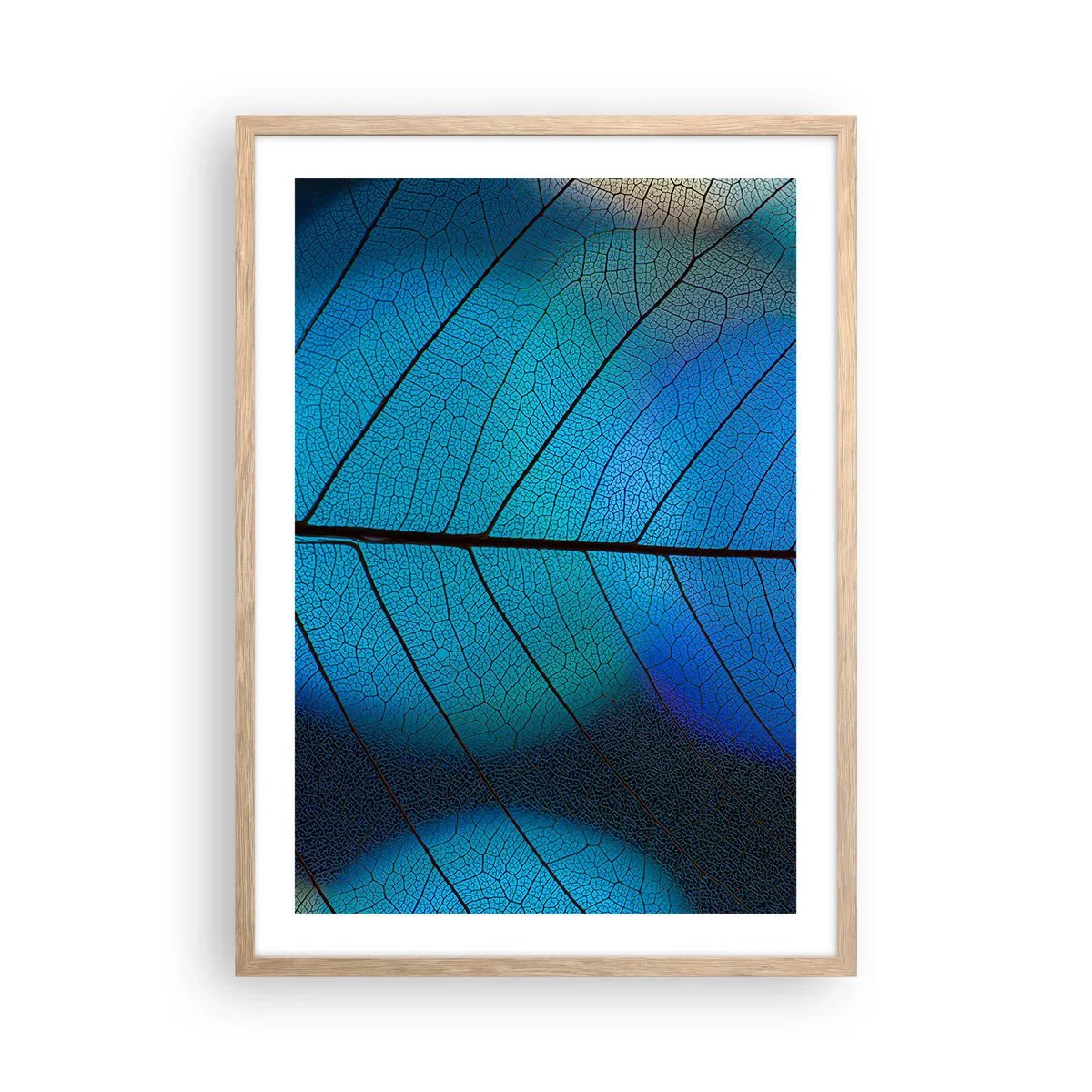 Plakat i ramme af lyst egetræ - Indviklet konstruktion - 50x70 cm