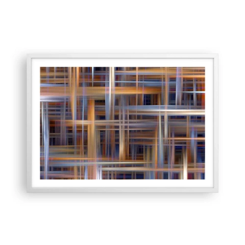 Plakat i hvid ramme - Vævet af lys - 70x50 cm