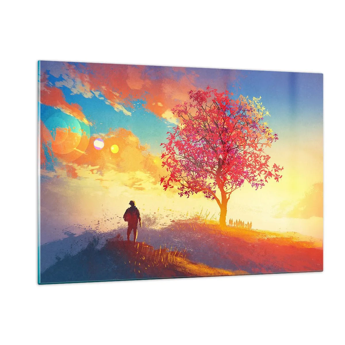 Billede på glas - Pilgrim på bestemmelsesstedet - 120x80 cm