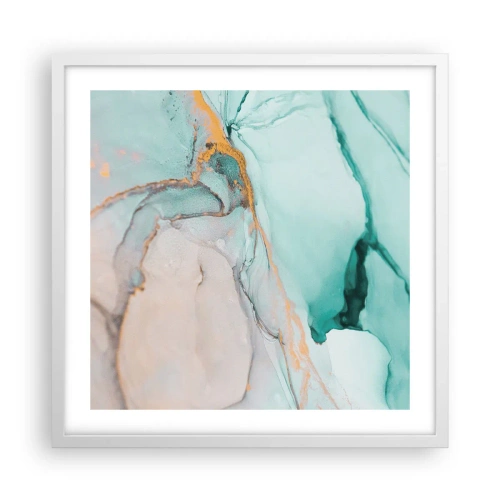 Plakat i hvid ramme - Dans af former og farver - 50x50 cm