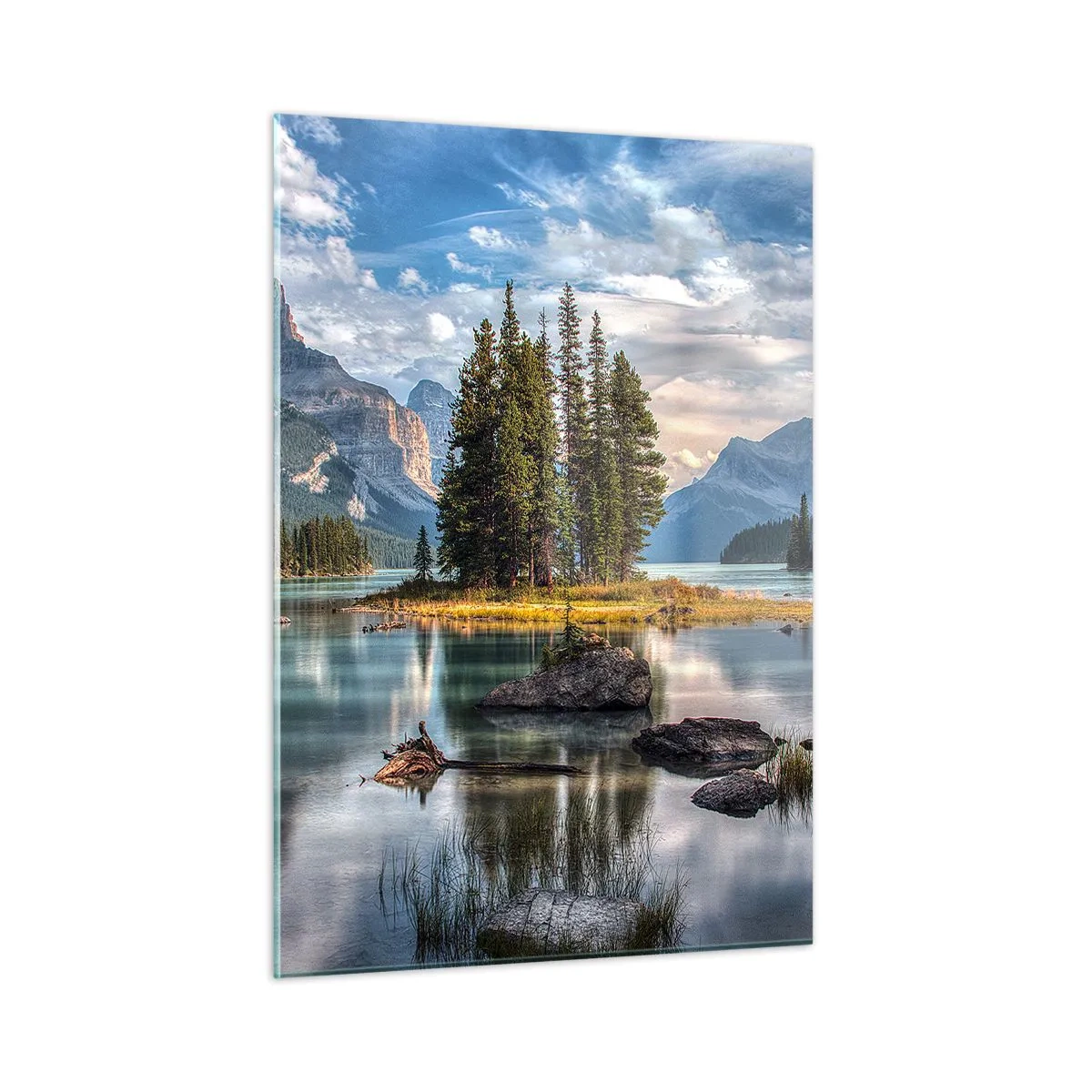 Billede på glas - Over store og klare vande… - 50x70 cm