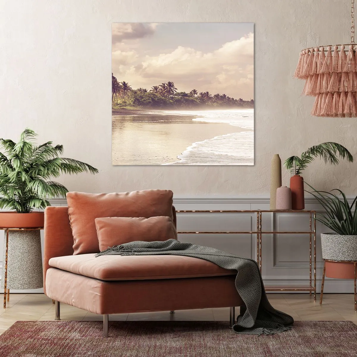 Lærredstryk - Billede på lærred - Kærtegner bølgerne - 40x40 cm