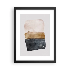 Plakat i sort ramme - Sammensætning af jordfarver - 30x40 cm
