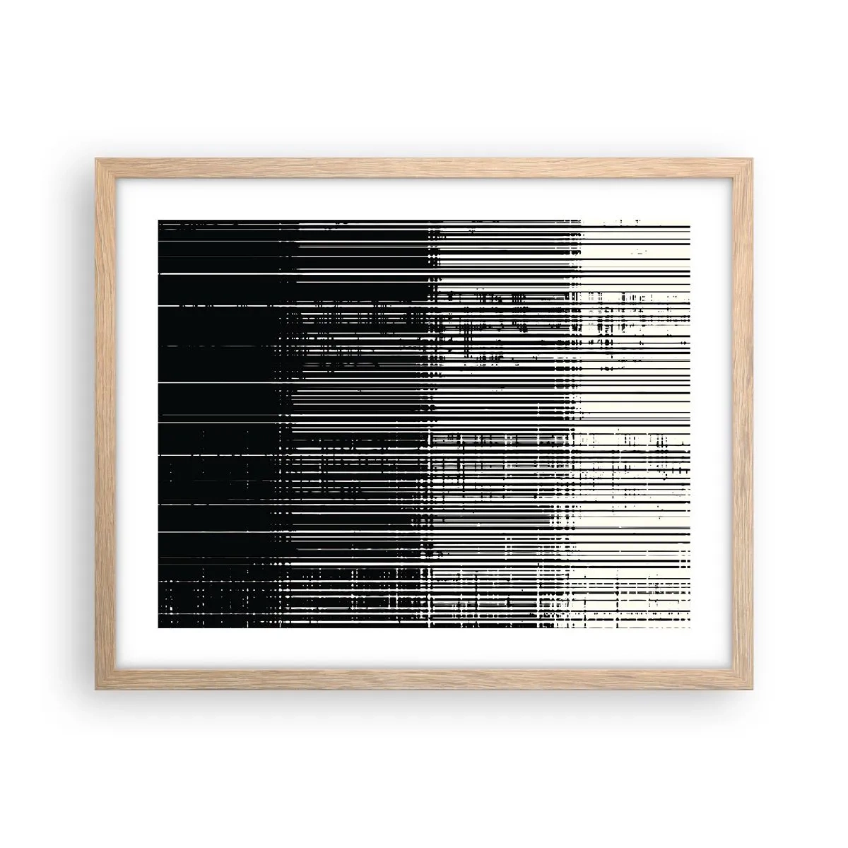 Plakat i ramme af lyst egetræ - Bølger og vibrationer - 50x40 cm