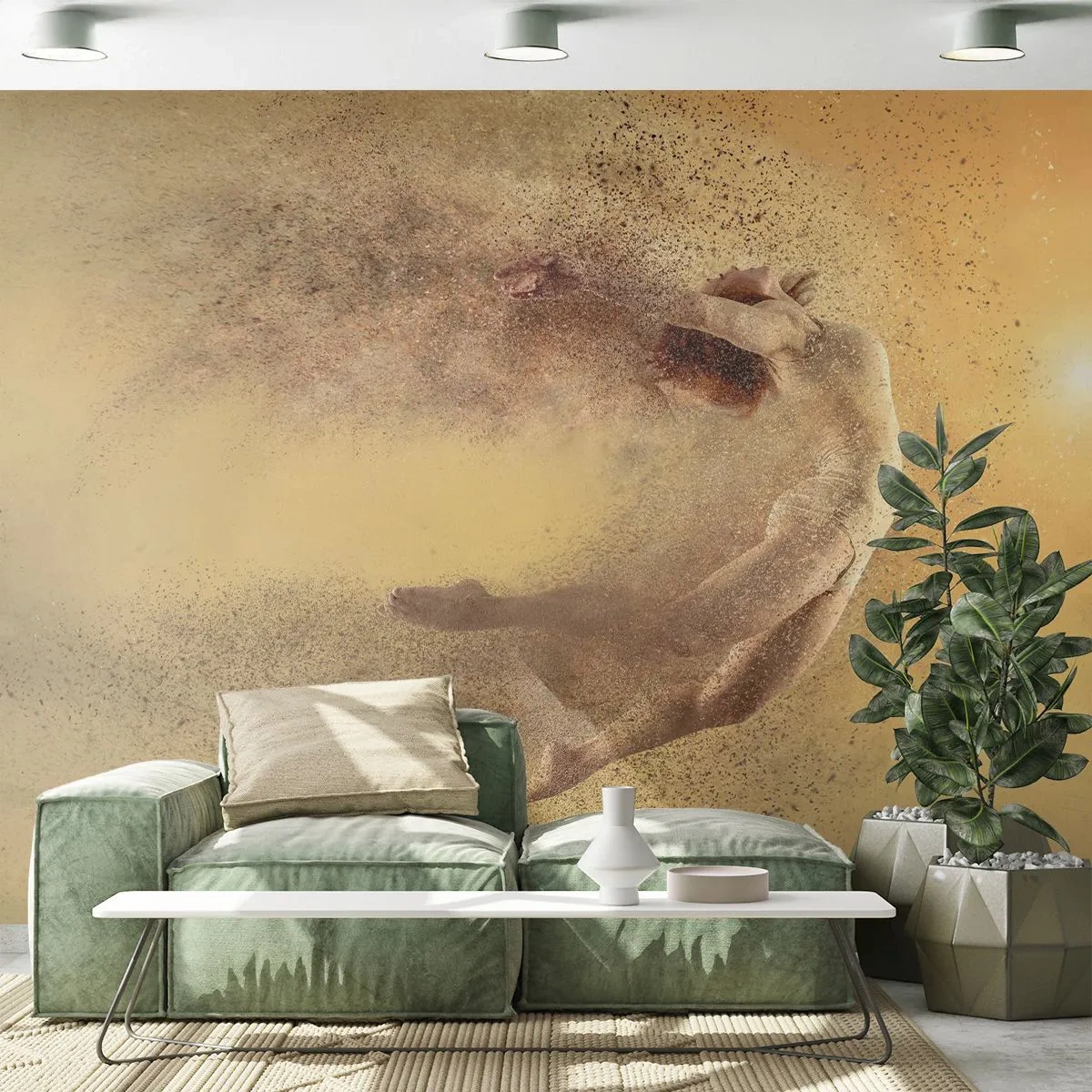 Fototapet Premium Canvas - I dansende henrykkelse - Abstraktion, Kvinde, Grafik - 100x70 cm
