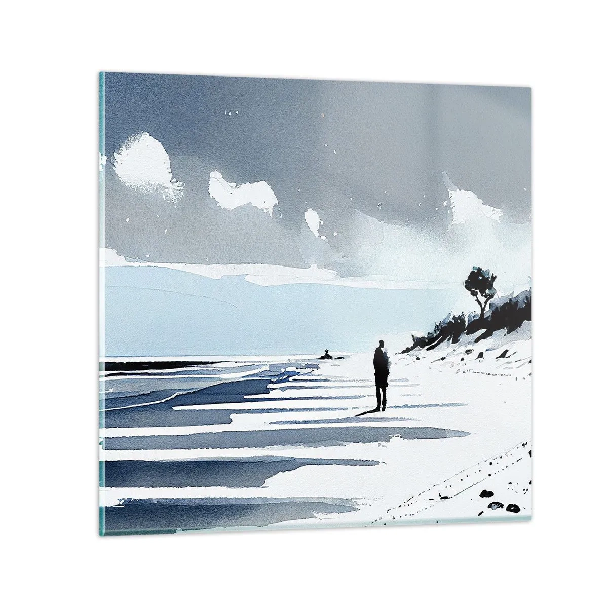 Billede på glas - Alene - 30x30 cm