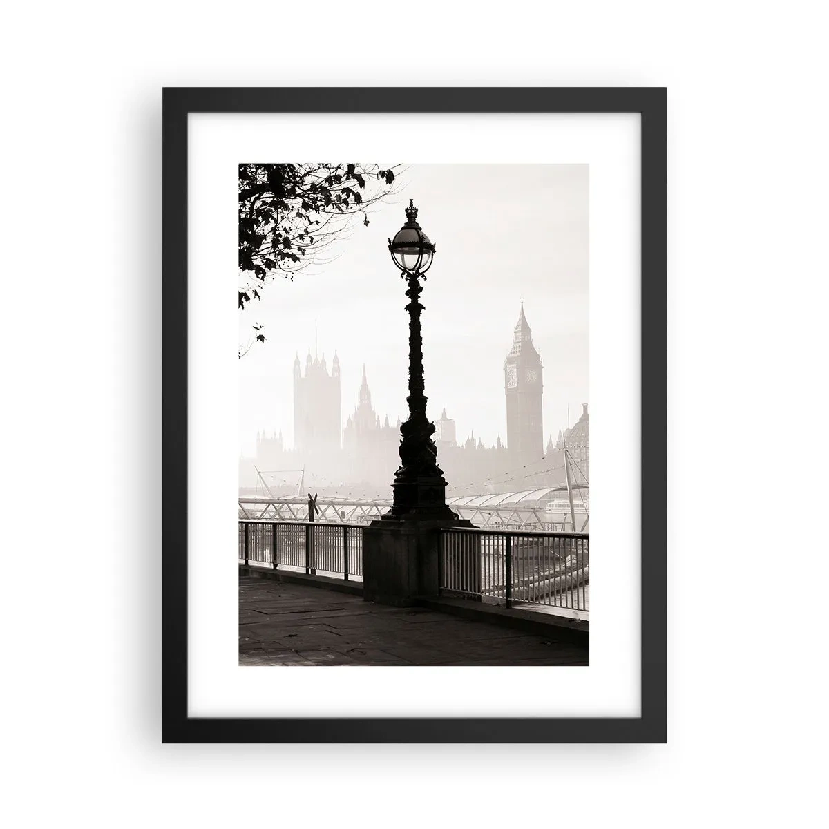 Plakat i sort ramme - London morgen - 30x40 cm