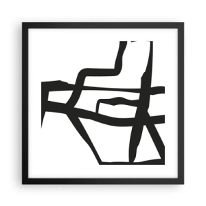 Plakat i sort ramme - Sort og hvid konstruktion - 40x40 cm