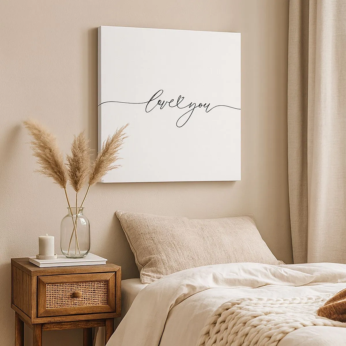 Lærredstryk - Billede på lærred - Sort og hvid - 30x30 cm