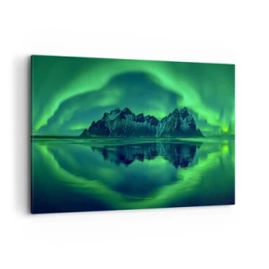 Lærredstryk - Billede på lærred - I auroraens arme - 100x70 cm