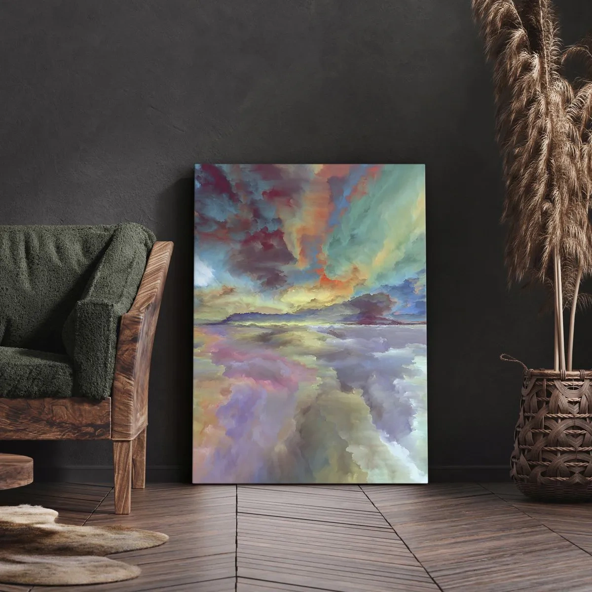 Lærredstryk - Billede på lærred - To himle - 50x70 cm