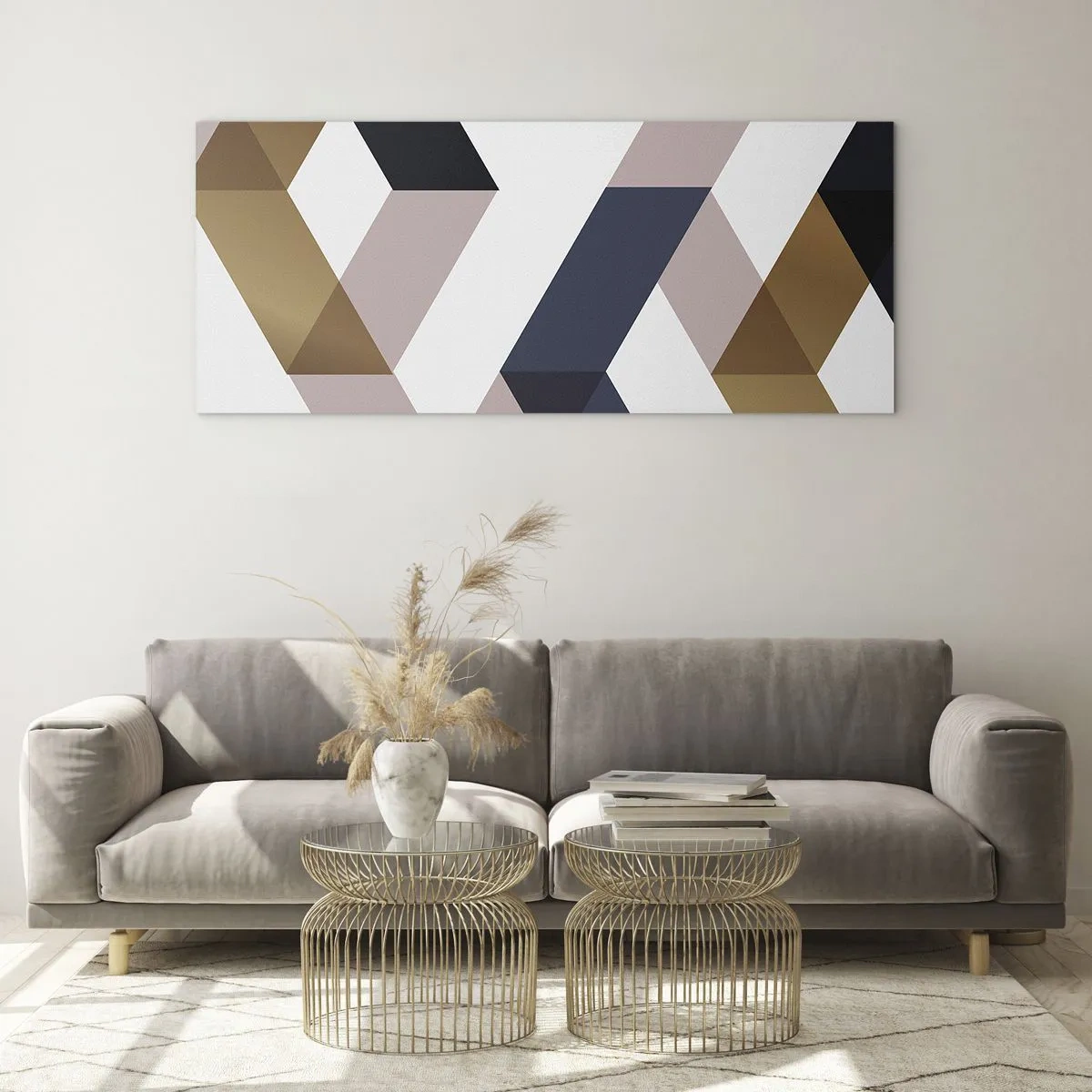 Billede på glas - Planer og vinkler - 100x40 cm