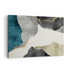 Lærredstryk - Billede på lærred - Mosaikkomposition med en streng af guld - 120x80 cm