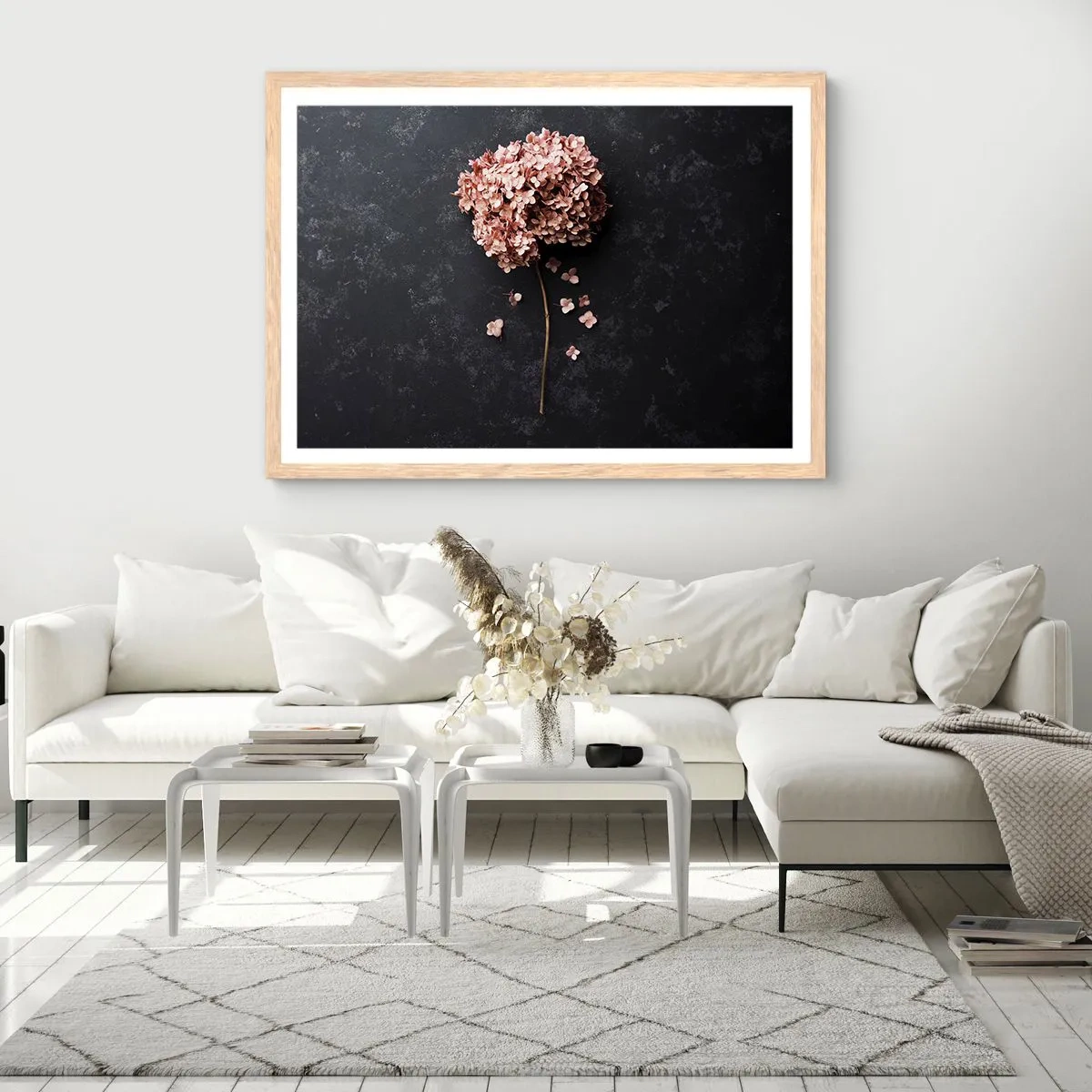 Plakat i ramme af lyst egetræ - Et virkelig romantisk tegn - 100x70 cm
