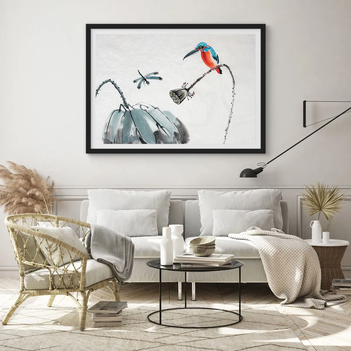 Plakat i sort ramme - Engenes liv - 70x50 cm
