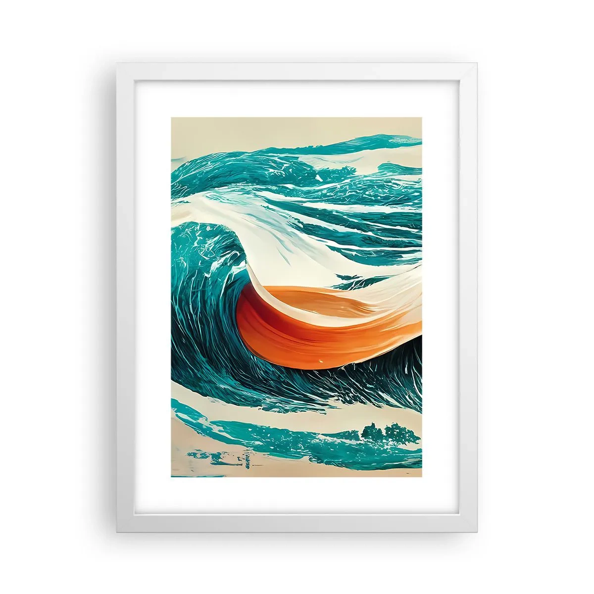 Plakat i hvid ramme - Surferens drøm - 30x40 cm