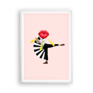 Plakat i hvid ramme - Surrealistisk popkunst - 70x100 cm