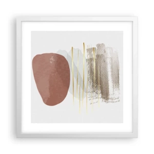 Plakat i hvid ramme - Abstrakt kolonnade - 40x40 cm