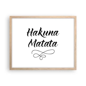 Plakat i ramme af lyst egetræ - Bedste råd - 50x40 cm