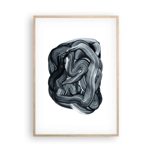 Plakat i ramme af lyst egetræ - Så enkelt er det ikke - 70x100 cm