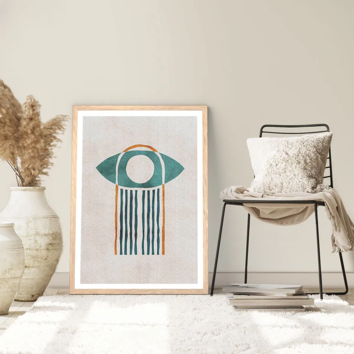 Plakat i ramme af lyst egetræ - Tegn og ritualer - 61x91 cm