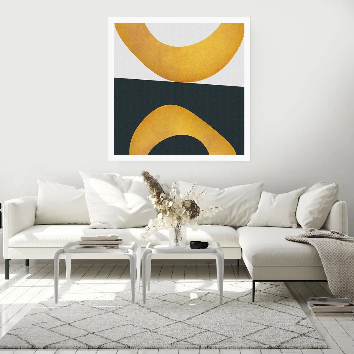 Plakat - Først: guld - 50x50 cm