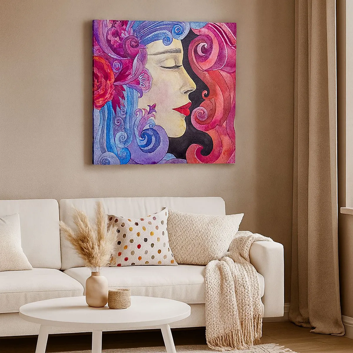 Lærredstryk - Billede på lærred - Art Nouveau er stadig i live - 30x30 cm