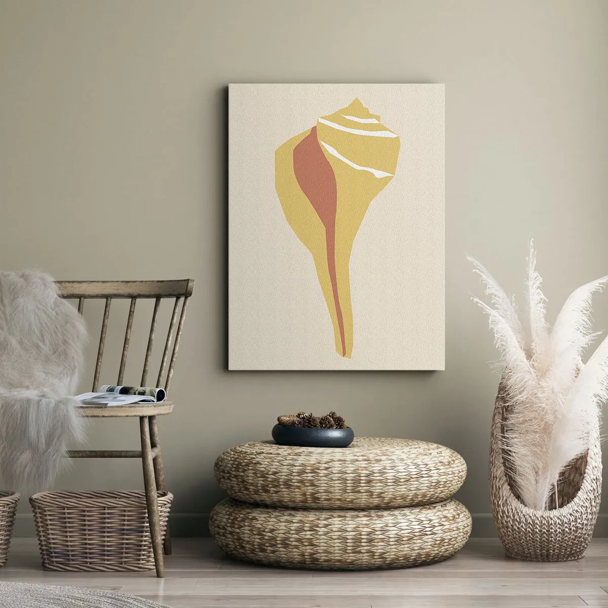 Lærredstryk - Billede på lærred - Organisk abstraktion - vækst - 80x120 cm