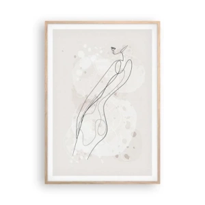 Plakat i ramme af lyst egetræ - At forvilde sig med blikket - 70x100 cm