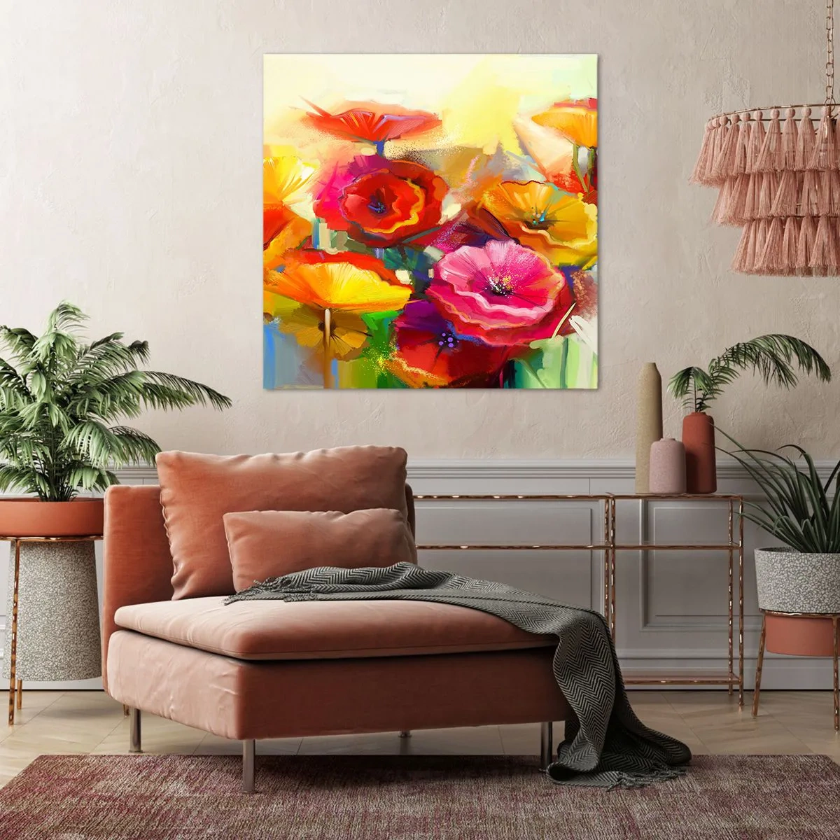 Lærredstryk - Billede på lærred - Ikke kun rødt - 70x70 cm