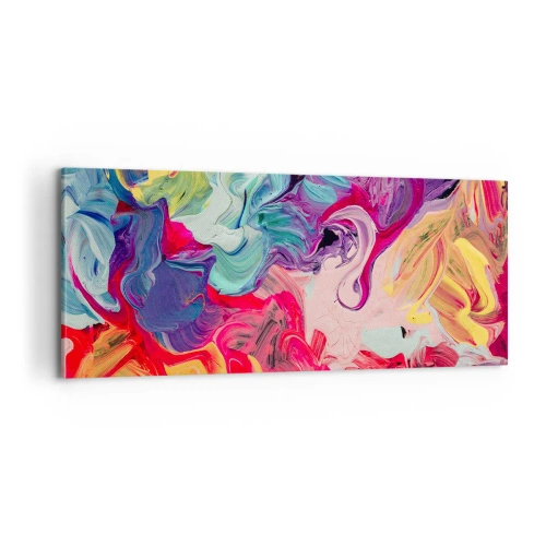 Lærredstryk - Billede på lærred - Farvernes fødsel - 100x40 cm
