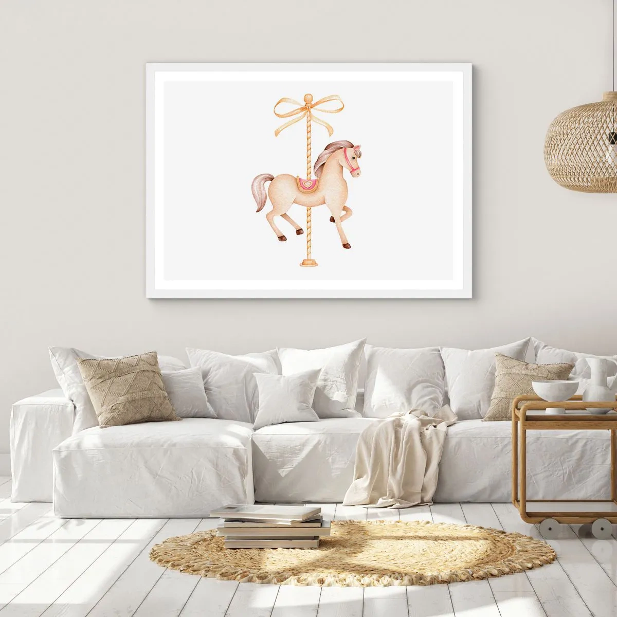 Plakat i hvid ramme - Med et yndefuldt trav - 40x30 cm