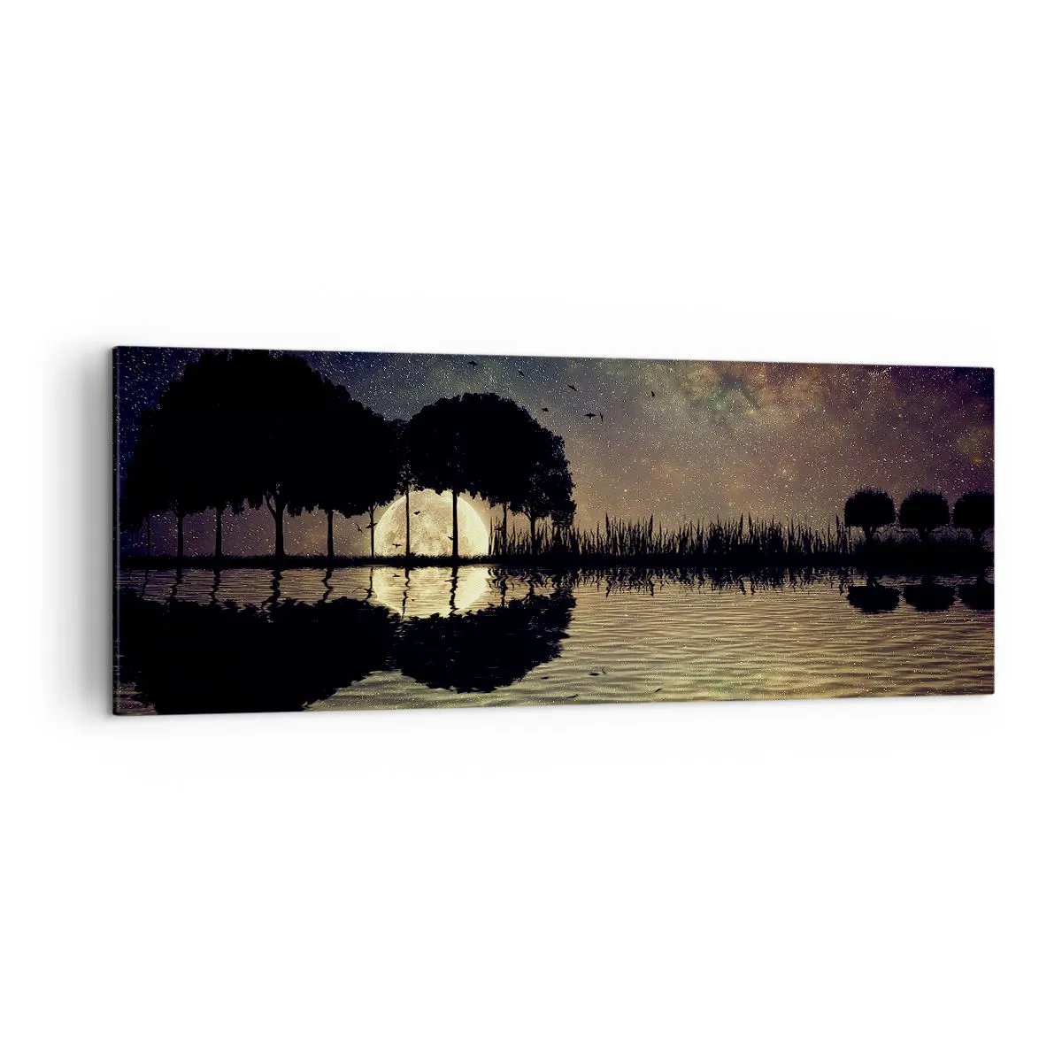 Lærredstryk - Billede på lærred - En nat på kanten af verden - 140x50 cm