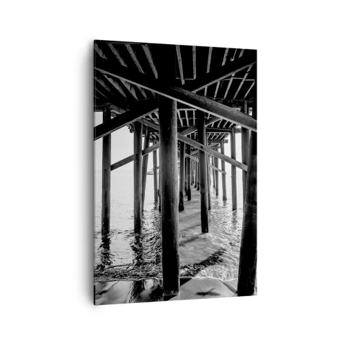 Lærredstryk - Billede på lærred - Strandskjul - 70x100 cm