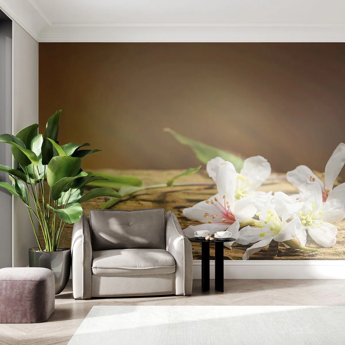 Fototapet Standard Eco - Et uskyldigt løfte - Blomster, Bambus, Spa - 400x280 cm