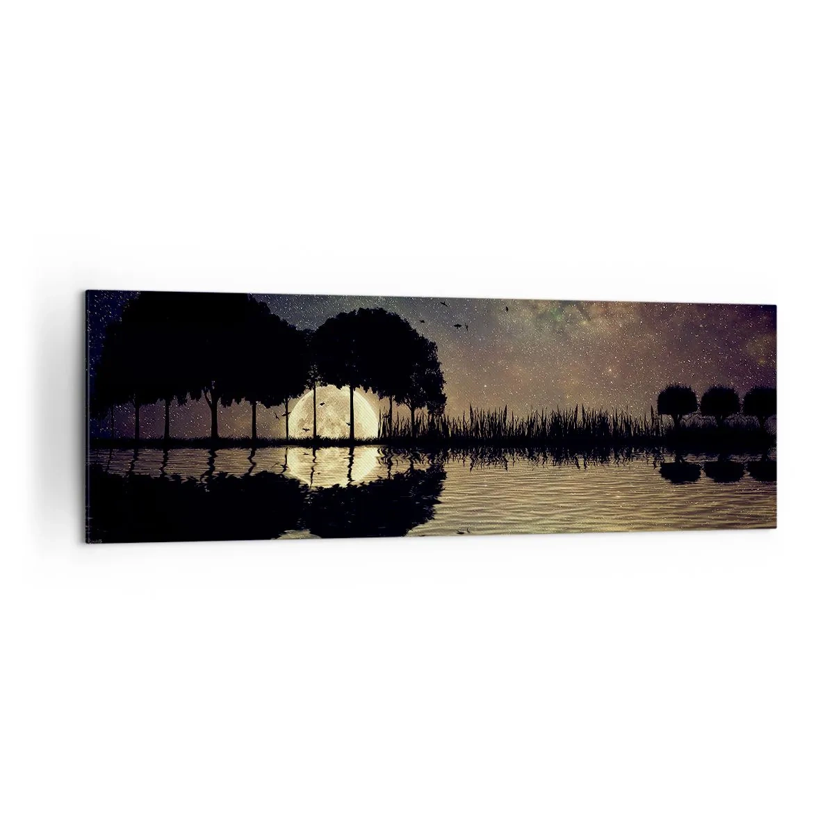 Lærredstryk - Billede på lærred - En nat på kanten af verden - 160x50 cm