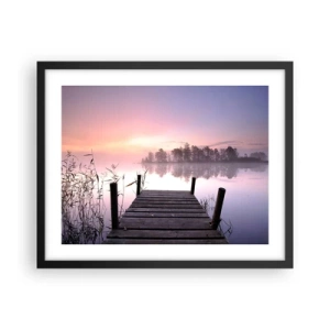 Plakat i sort ramme - Ud af den lilla tåge... - 50x40 cm
