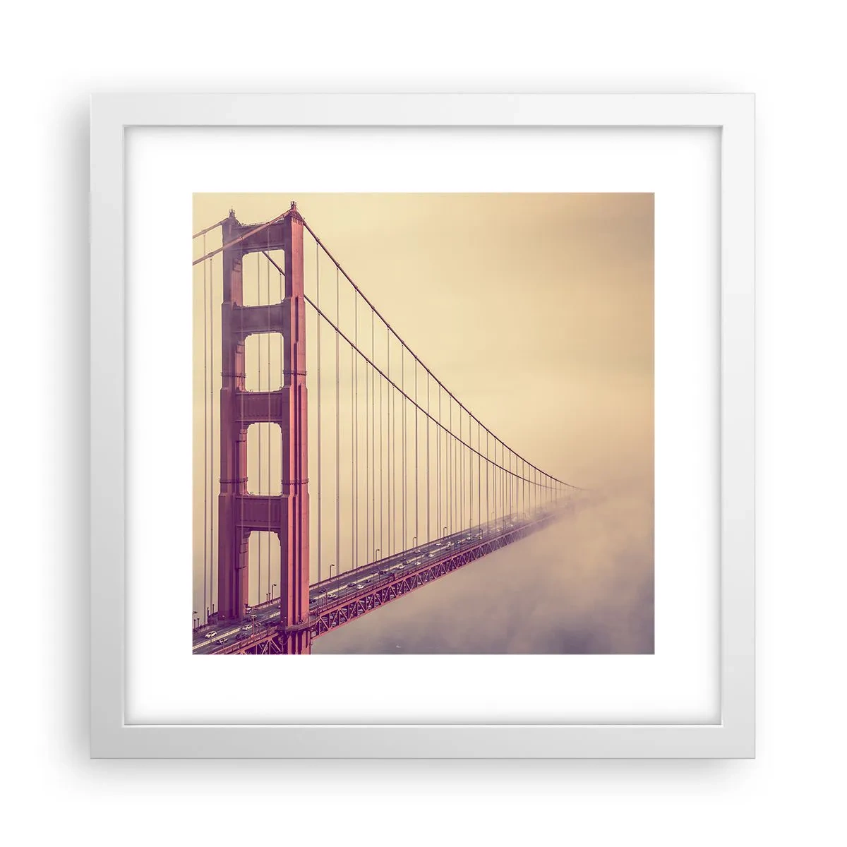 Plakat i hvid ramme - Mellem himmel og jord - 30x30 cm