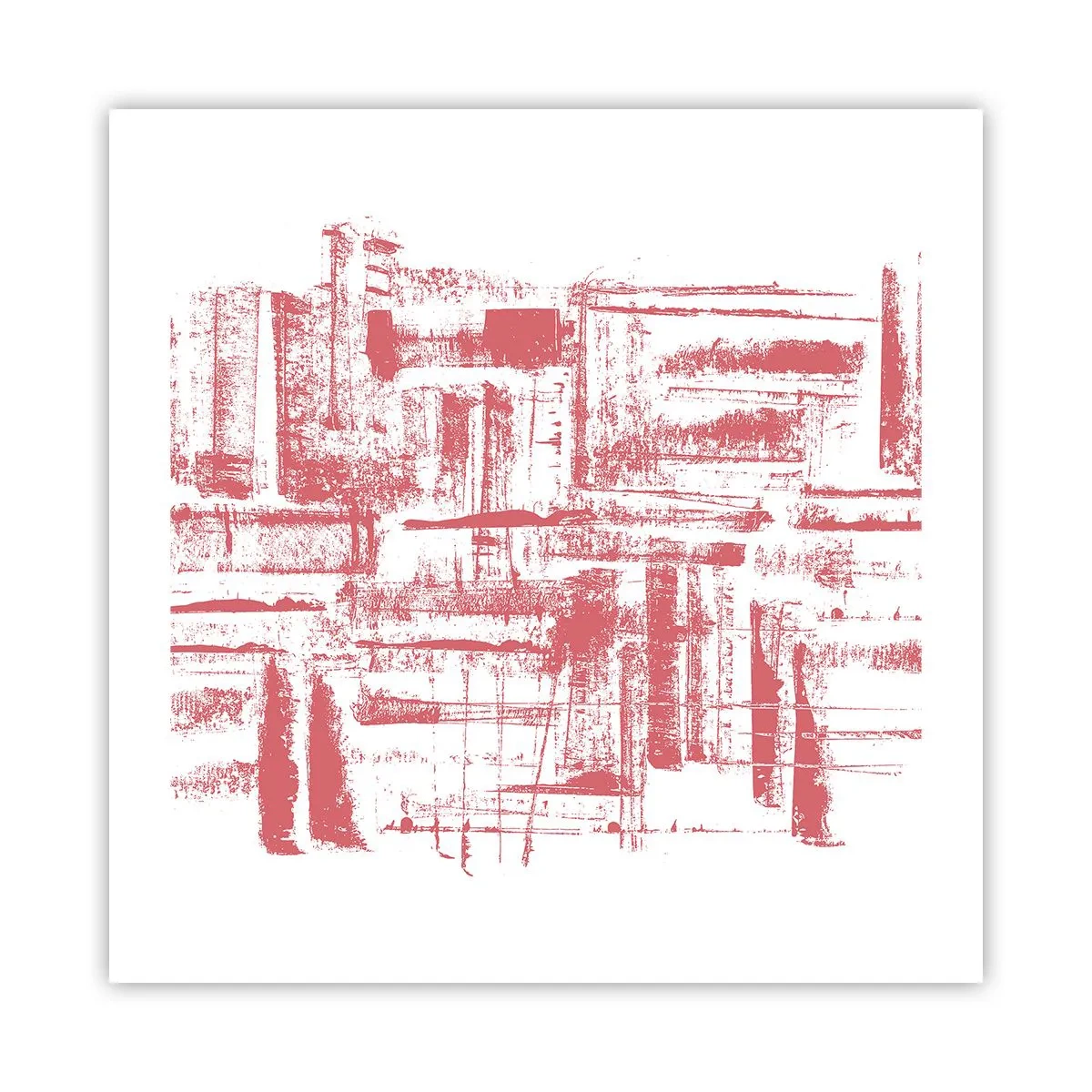 Plakat - Rød by - 50x50 cm