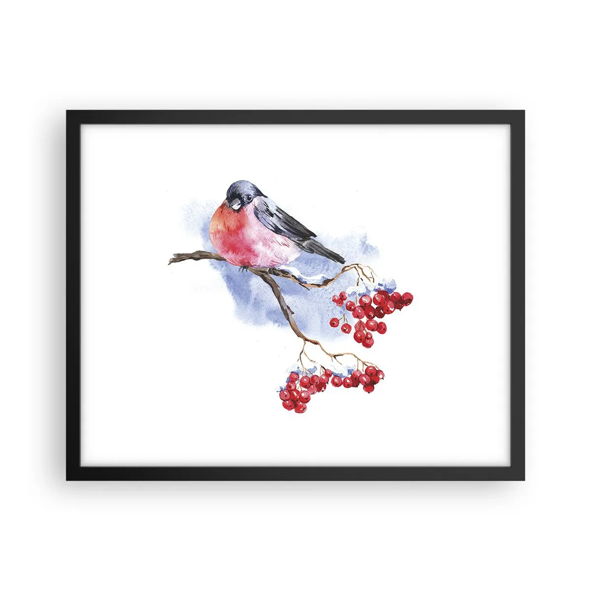 Plakat i sort ramme - Vinter i farver - 50x40 cm