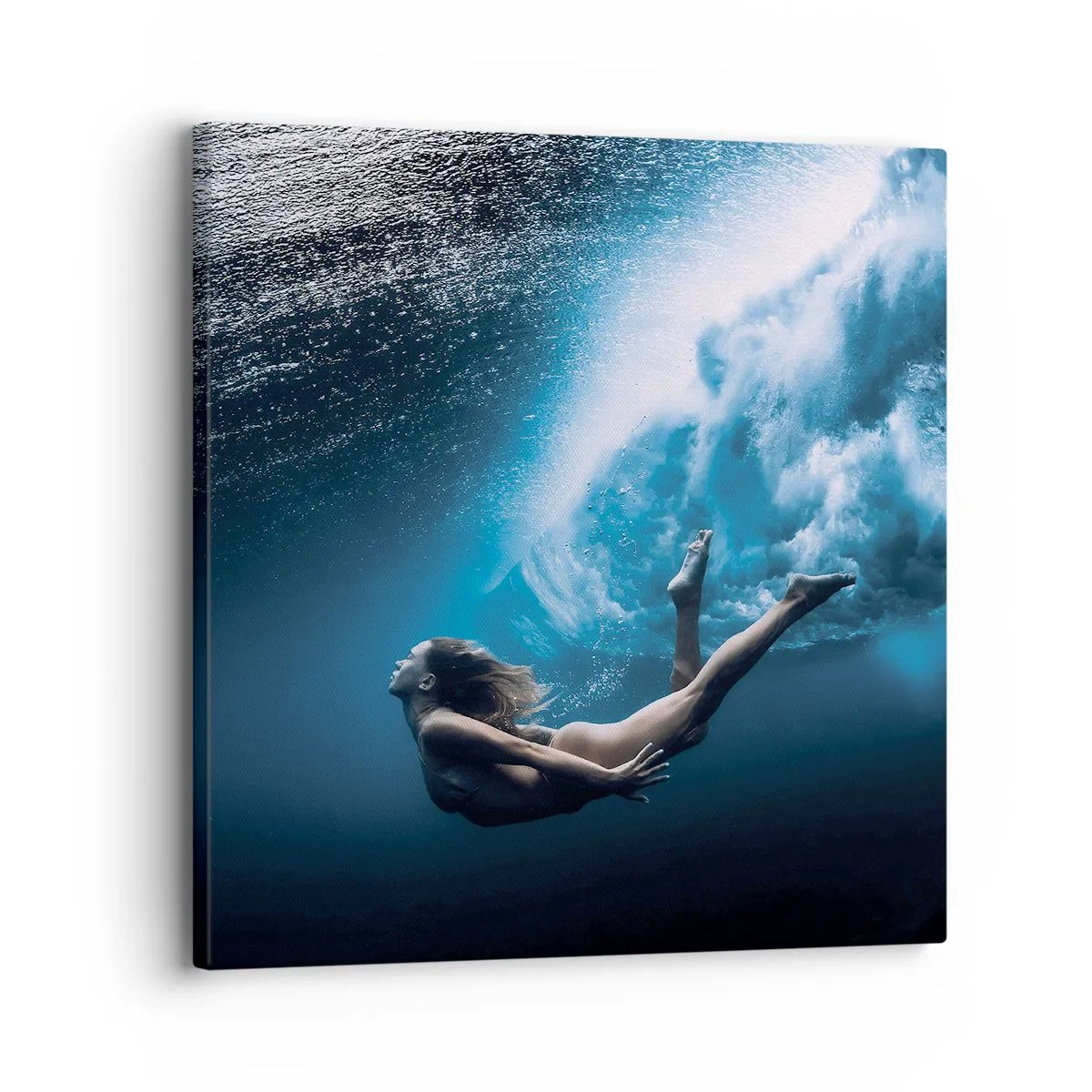 Lærredstryk - Billede på lærred - Den moderne havfrue - 30x30 cm