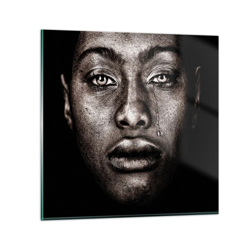 Billede på glas - Én tåre - 30x30 cm